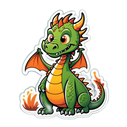 dragon cartoon SVG PNG design with clean design elements