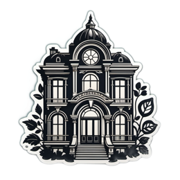 building floral SVG PNG design with black and white floral elements