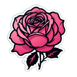 rose floral SVG PNG design with clean design elements, pink and green floral elements