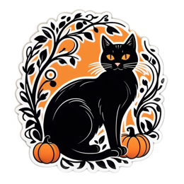 halloween blackcat pumpkins SVG PNG design with clean design elements
