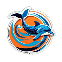 dolphin wave SVG PNG design with clean design elements