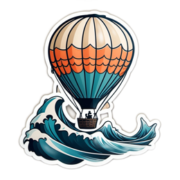 hotairballoon wave SVG PNG design with clean design elements