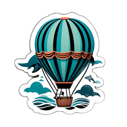 hotairballoon dolphins SVG PNG design