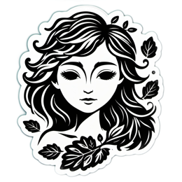 foliage SVG PNG design with black and white floral elements
