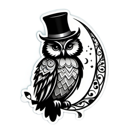 owl moon SVG PNG design with clean design elements