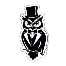 owl tuxedo SVG PNG design with clean design elements
