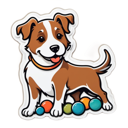 dog colorful stickers SVG PNG design with clean design elements
