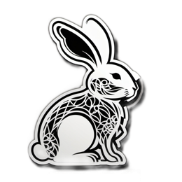 creative rabbit SVG PNG design with clean design elements