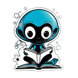 fantasy character reading SVG PNG design with clean design elements