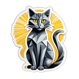 stylized cat SVG PNG design with clean design elements