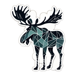 moose geometric SVG PNG design with clean design elements