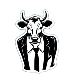 cow suit sticker SVG PNG design with clean design elements