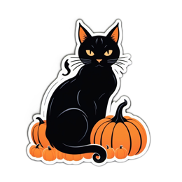 pets black cat pumpkins SVG PNG design with clean design elements