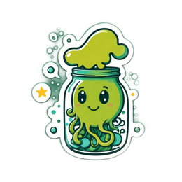sticker cartoon octopus SVG PNG design with clean design elements
