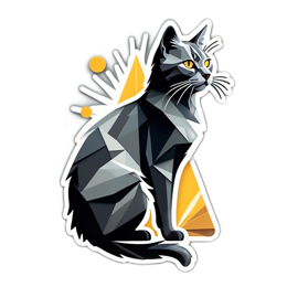 stylized black cat SVG PNG design