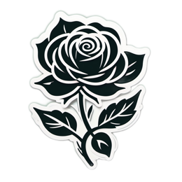 flower rose SVG PNG design with clean design elements, black and white floral elements
