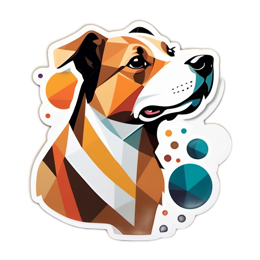 artistic dog sticker SVG PNG design with clean design elements