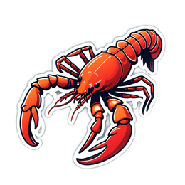 lobster sticker SVG PNG design with clean design elements