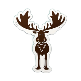 fantasy moose sticker SVG PNG design with clean design elements