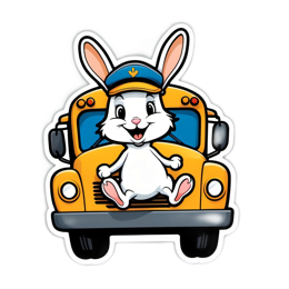 bunny bus driver SVG PNG design