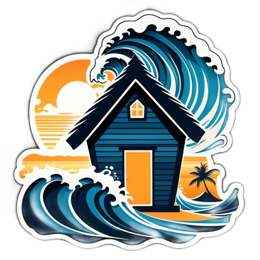 wave house SVG PNG design with clean design elements