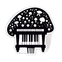 mushroom piano SVG PNG design with clean design elements