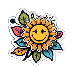 happiness flower SVG PNG design with pink and green floral elements
