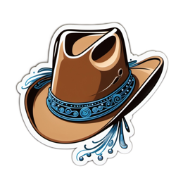 cowboy hat sticker SVG PNG design with clean design elements