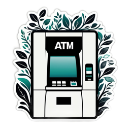 atm sticker SVG PNG design with clean design elements