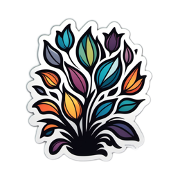 colorful leaf floral SVG PNG design with clean design elements, orange and green floral elements