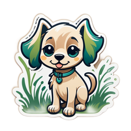 cartoon dog sticker SVG PNG design