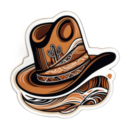 sticker cowboyhat SVG PNG design with clean design elements