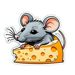 cheese mouse SVG PNG design with clean design elements