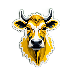 cow artistic SVG PNG design with clean design elements