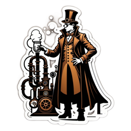 steampunk character mechanical SVG PNG design with clean design elements