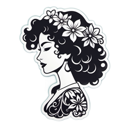black white floral SVG PNG design with black and white floral elements