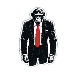 monkey suit sticker SVG PNG design with clean design elements