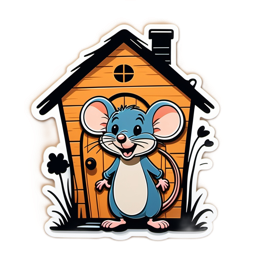 animals mouse house SVG PNG design with clean design elements