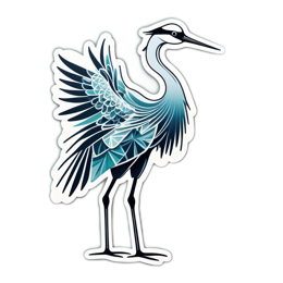 artistic heron SVG PNG design with clean design elements