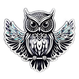 owl illustration SVG PNG design with clean design elements