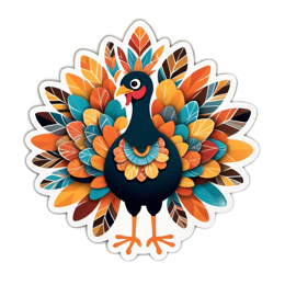 peacock leaves SVG PNG design with clean design elements, black and orange floral elements
