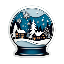christmas snowglobe SVG PNG design with clean design elements