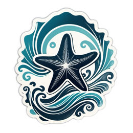 sea star waves SVG PNG design