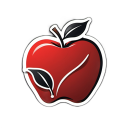 apple red SVG PNG design with clean design elements