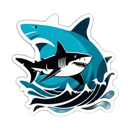 shark waves SVG PNG design with clean design elements