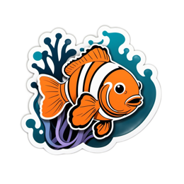 fish underwater scene SVG PNG design with clean design elements