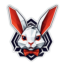 rabbit polygonal SVG PNG design with clean design elements