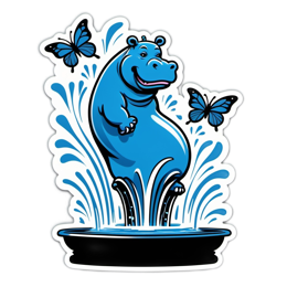 fantasy hippopotamus fountain SVG PNG design