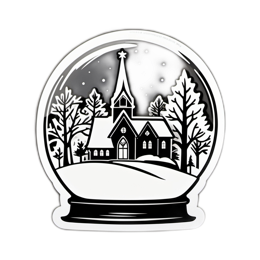 winter snowglobe church SVG PNG design
