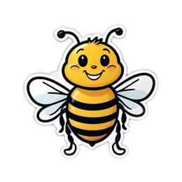 buzzy happybee SVG PNG design with clean design elements